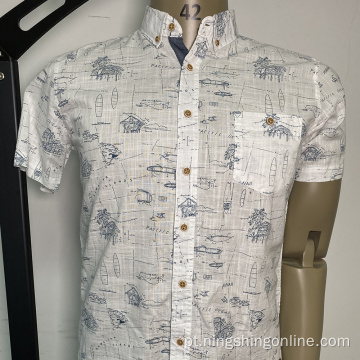 Camisa moderna do casual do algodão dos homens